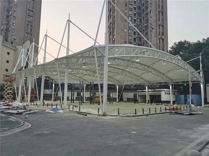 武汉市供销学校篮球场膜结构建筑